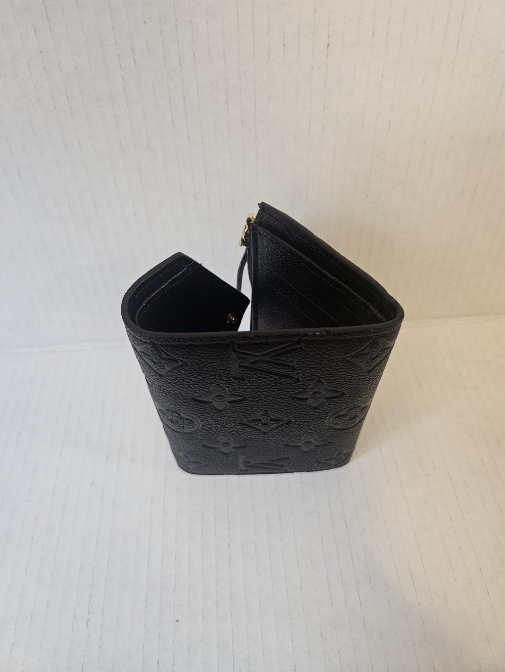 Monogram Canvas Small Envelope Wallet - Black with Gold Snap - Picture 3 of 5